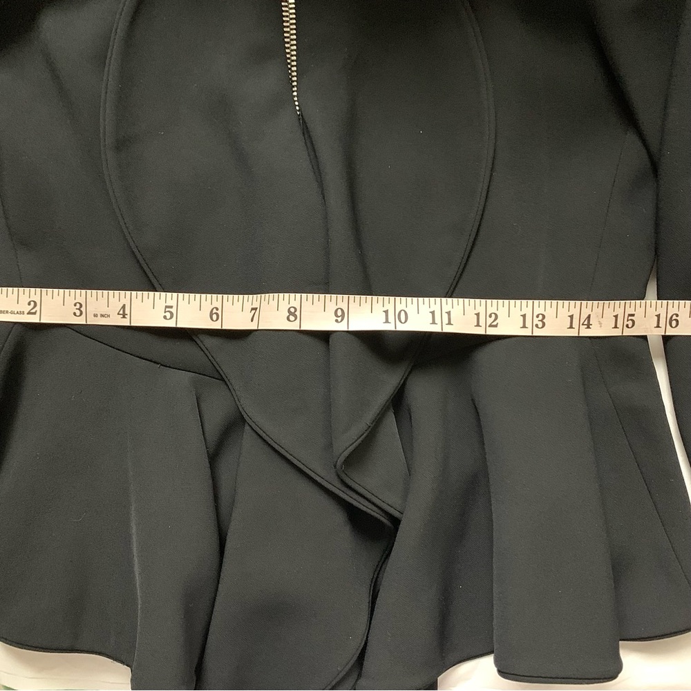 Rare GIVENCHY Black Peplum Jacket Silver Zippered Blazer Italy IT 44 / US MED - Picture 15 of 16
